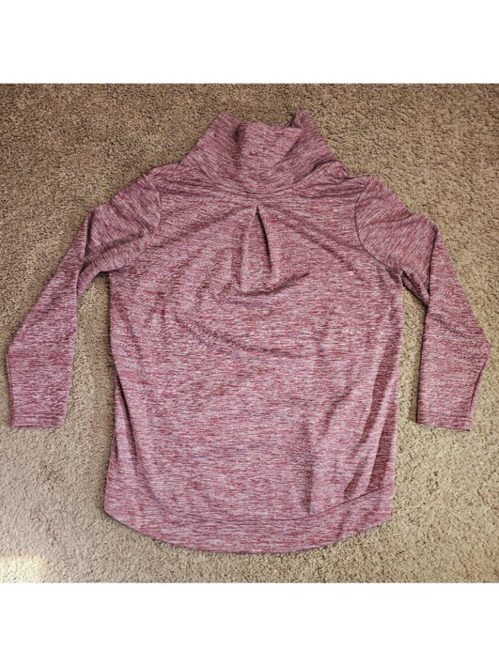 Eddie Bauer Cowl Neck Pullover Womens L Red High Low Hem Sweatshirt Athleisure - Picture 4 of 9